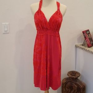 Hale Bob Burnout Velvet Halter Dress